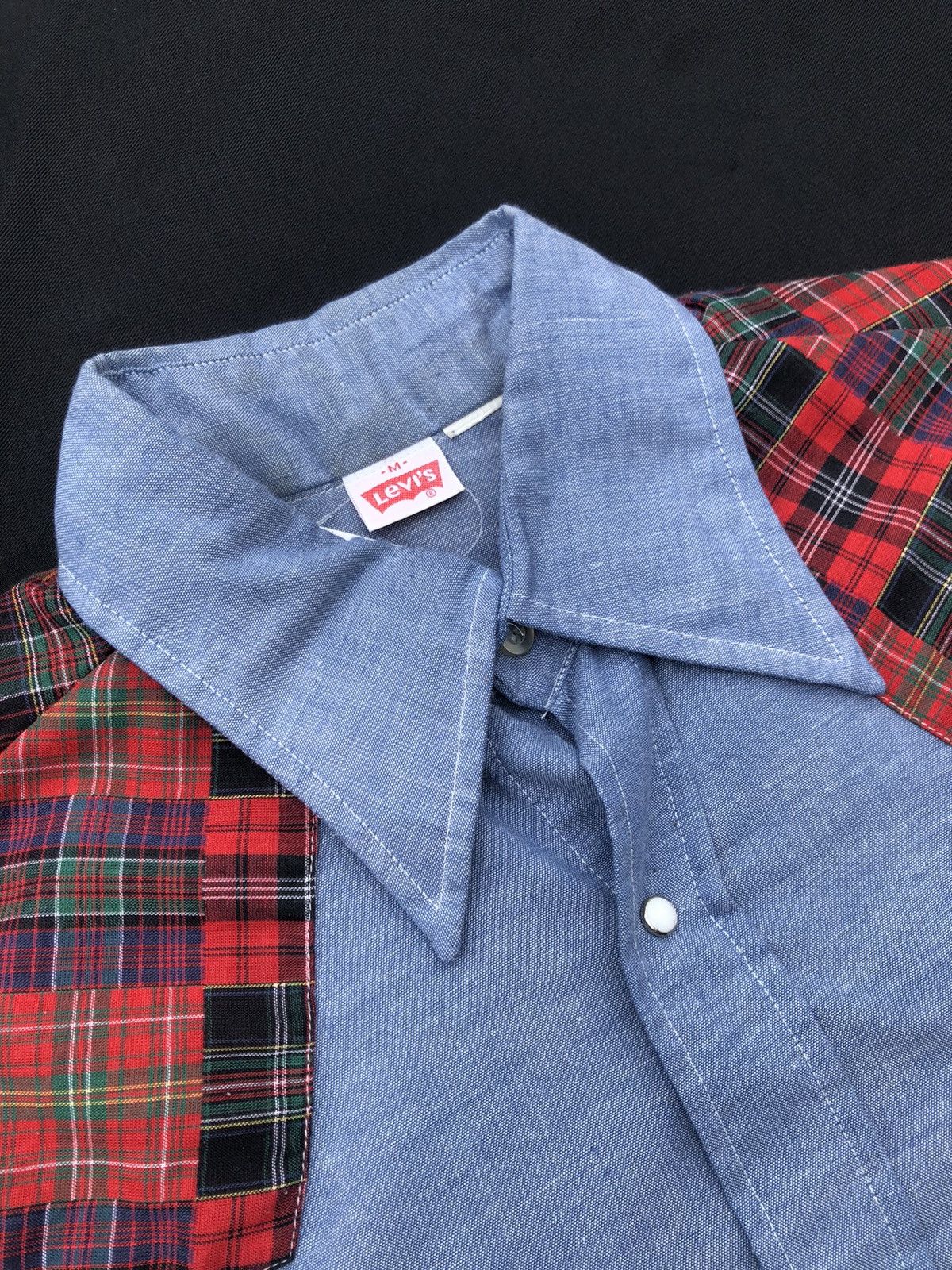 Levi's VTG 80s Levi’s White Tab Patchwork Chambray Western Shirt Size US M / EU 48-50 / 2 - 4 Thumbnail