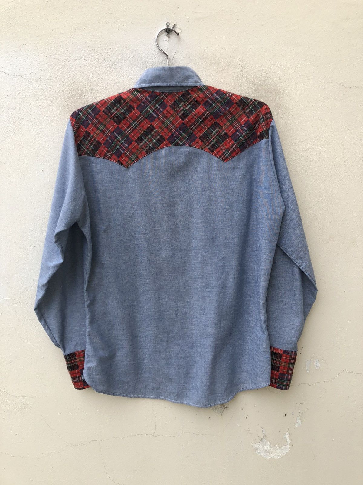 Levi's VTG 80s Levi’s White Tab Patchwork Chambray Western Shirt Size US M / EU 48-50 / 2 - 16 Thumbnail