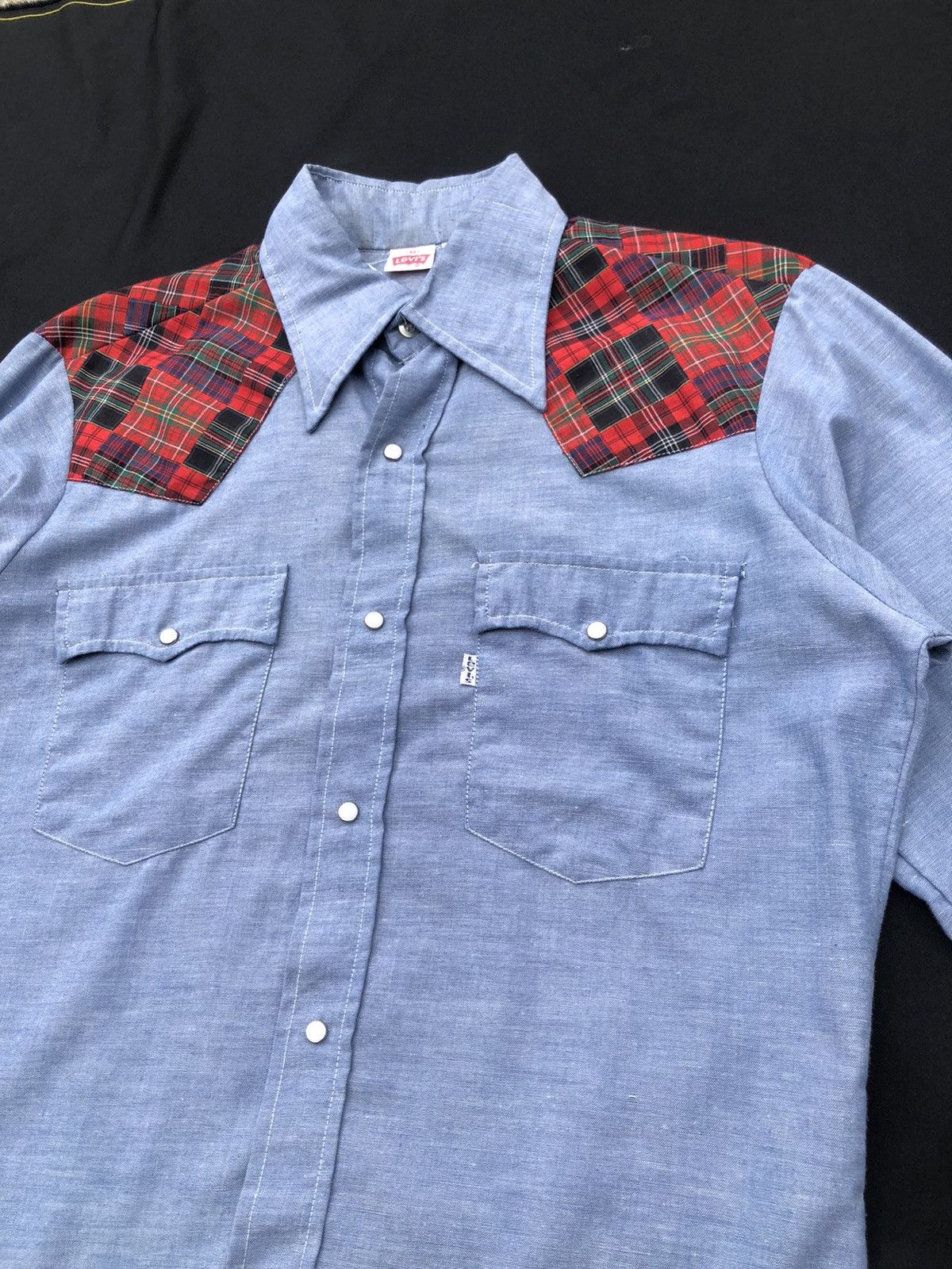 Levi's VTG 80s Levi’s White Tab Patchwork Chambray Western Shirt Size US M / EU 48-50 / 2 - 9 Thumbnail