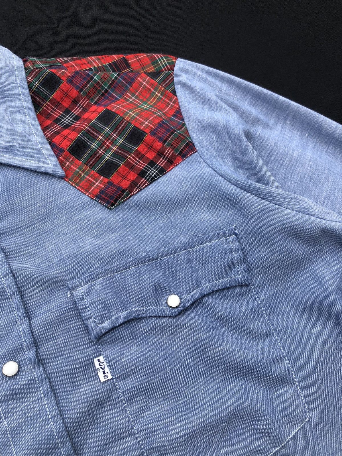 Levi's VTG 80s Levi’s White Tab Patchwork Chambray Western Shirt Size US M / EU 48-50 / 2 - 6 Thumbnail