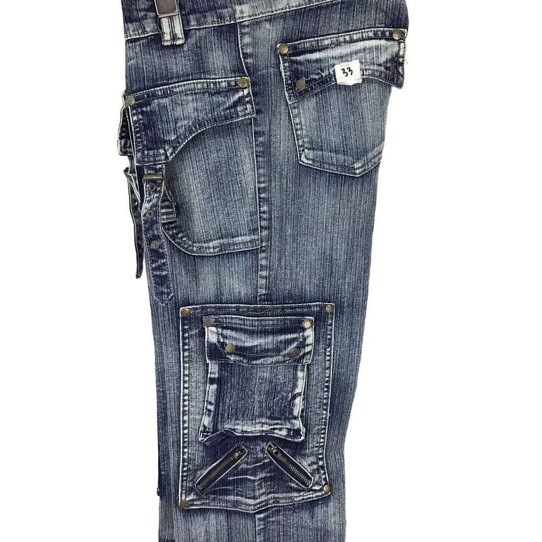 Japanese Brand Parachute multi pocket distressed jeans inspired undercover Size US 31 - 5 Thumbnail