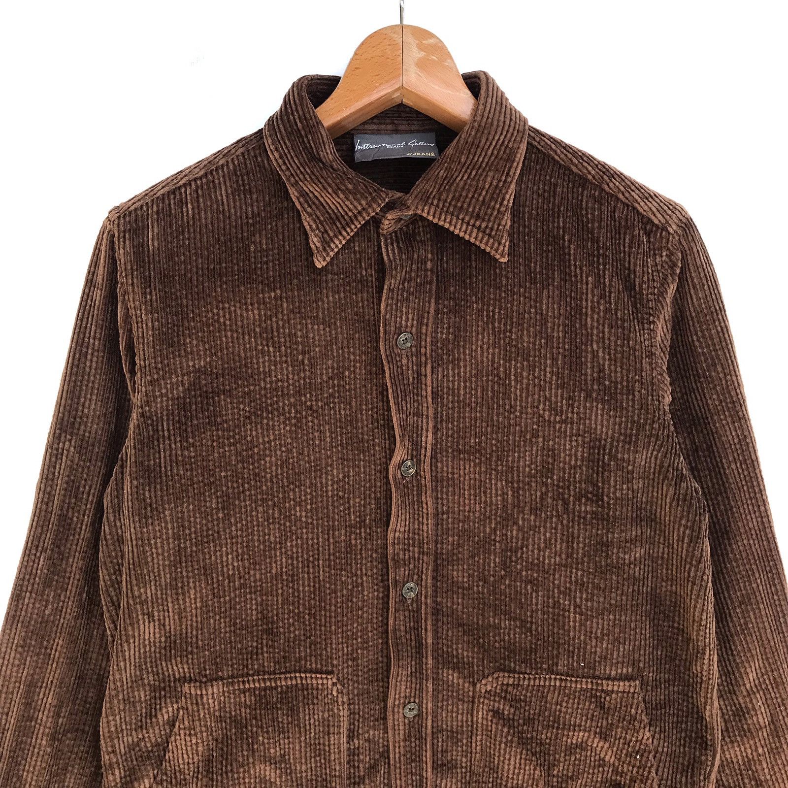 Beams Plus × Japanese Brand Beams Long Sleeve Shirt Brown Velvet Design Size US M / EU 48-50 / 2 - 3 Thumbnail