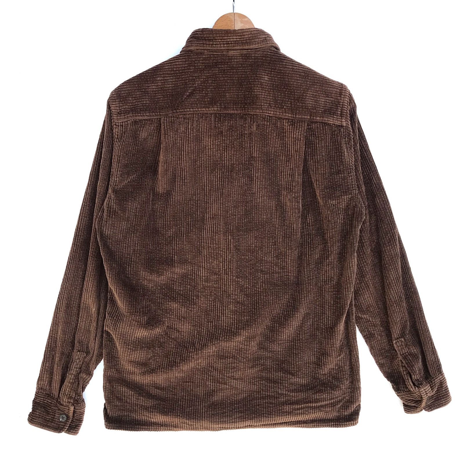 Beams Plus × Japanese Brand Beams Long Sleeve Shirt Brown Velvet Design Size US M / EU 48-50 / 2 - 2 Thumbnail