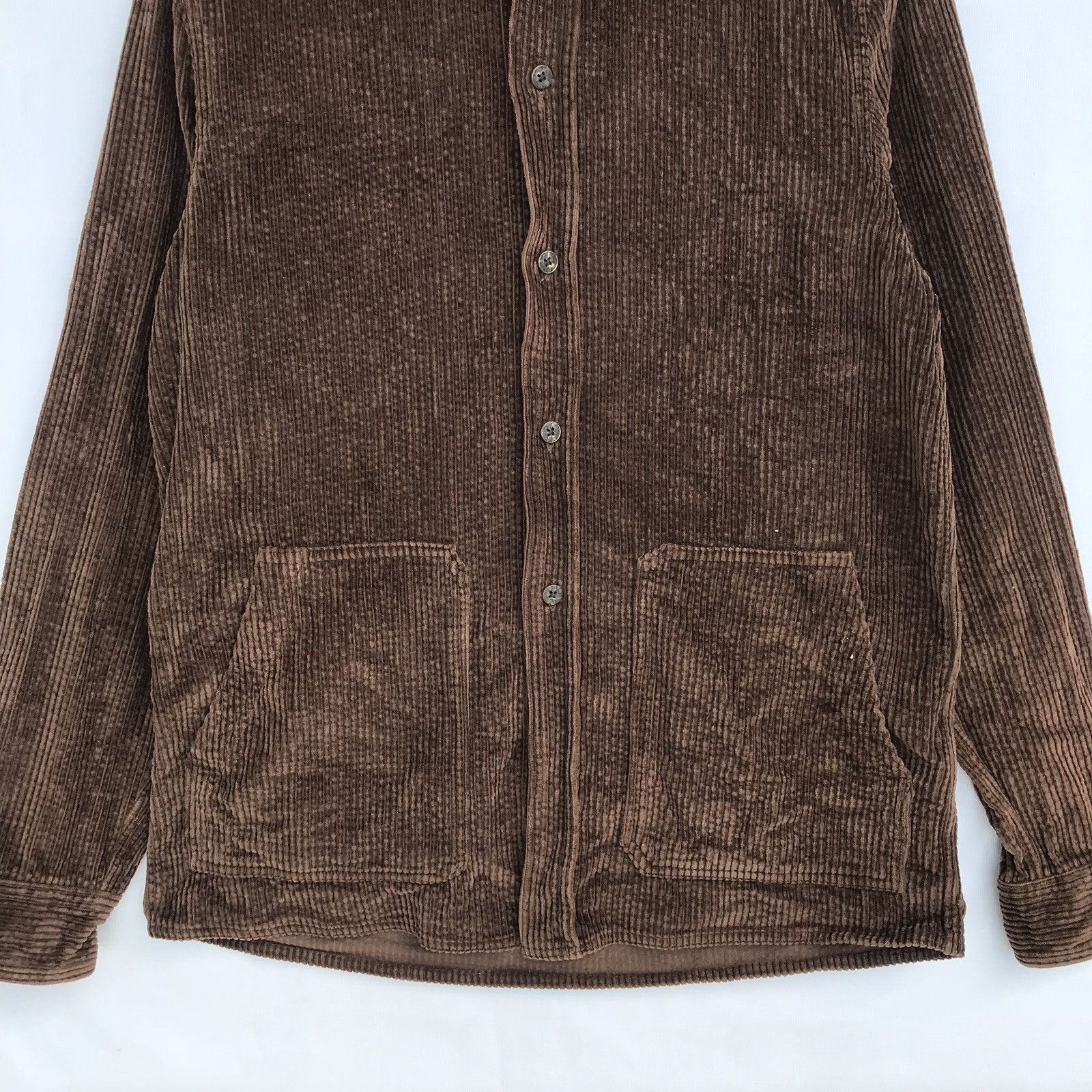 Beams Plus × Japanese Brand Beams Long Sleeve Shirt Brown Velvet Design Size US M / EU 48-50 / 2 - 4 Thumbnail