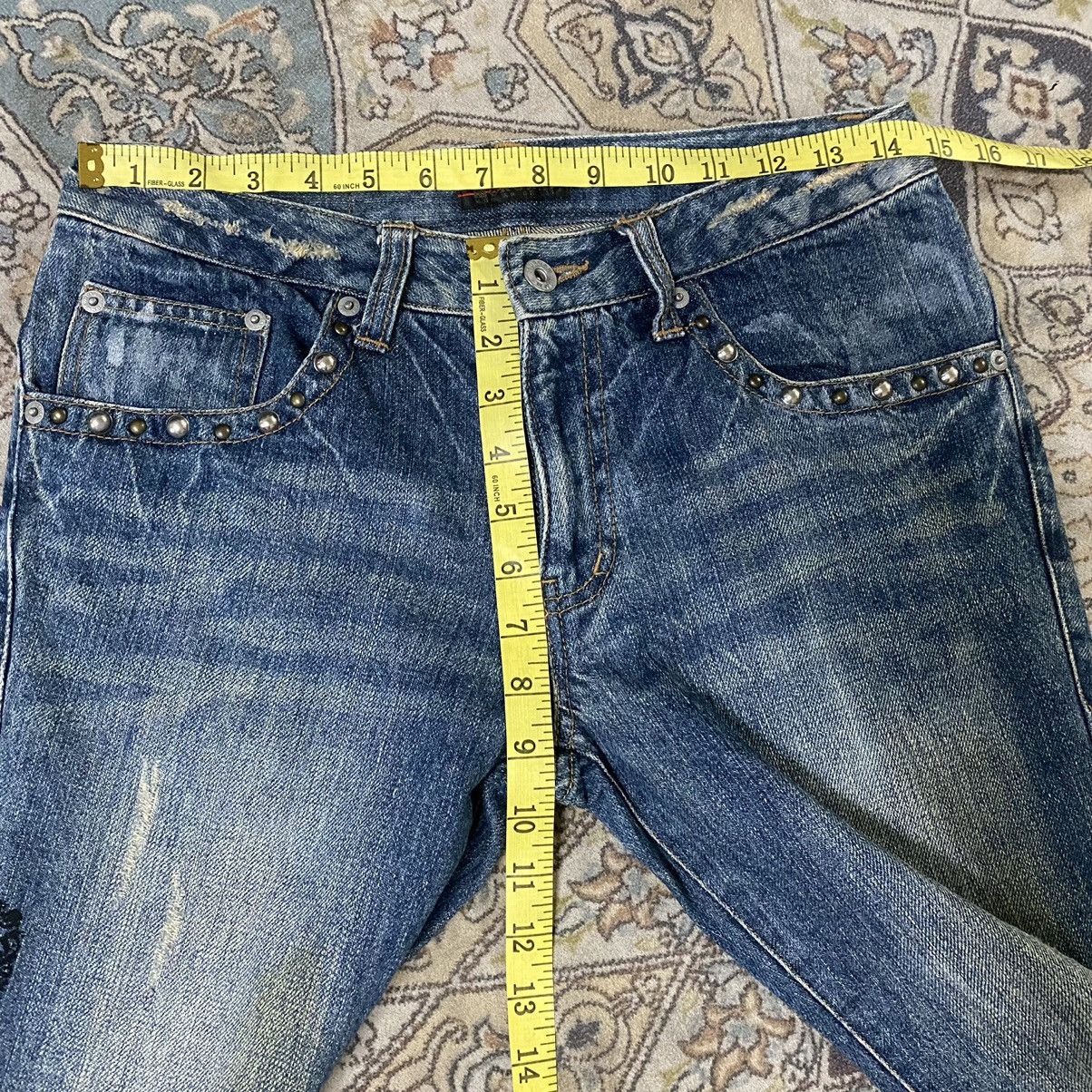 Japanese Brand Morgan Homme Distressed Denim Flare Jeans Studded Size US 29 - 19 Thumbnail