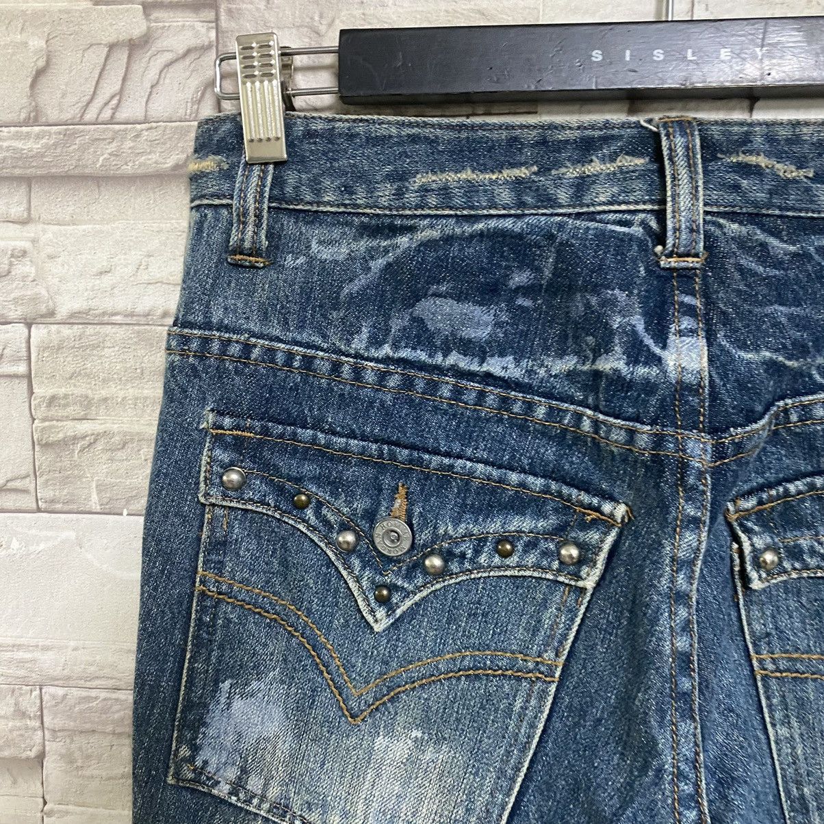 Japanese Brand Morgan Homme Distressed Denim Flare Jeans Studded Size US 29 - 15 Thumbnail