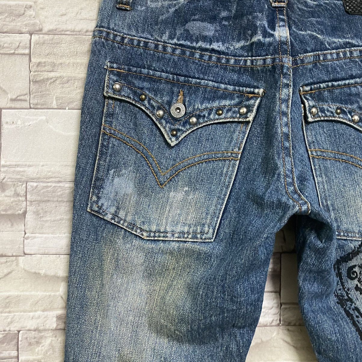 Japanese Brand Morgan Homme Distressed Denim Flare Jeans Studded Size US 29 - 13 Thumbnail