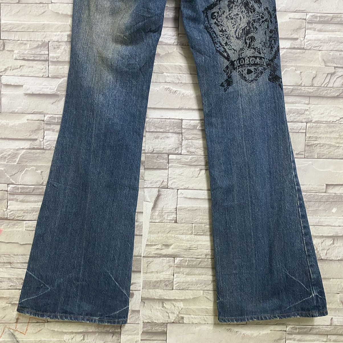 Japanese Brand Morgan Homme Distressed Denim Flare Jeans Studded Size US 29 - 10 Thumbnail