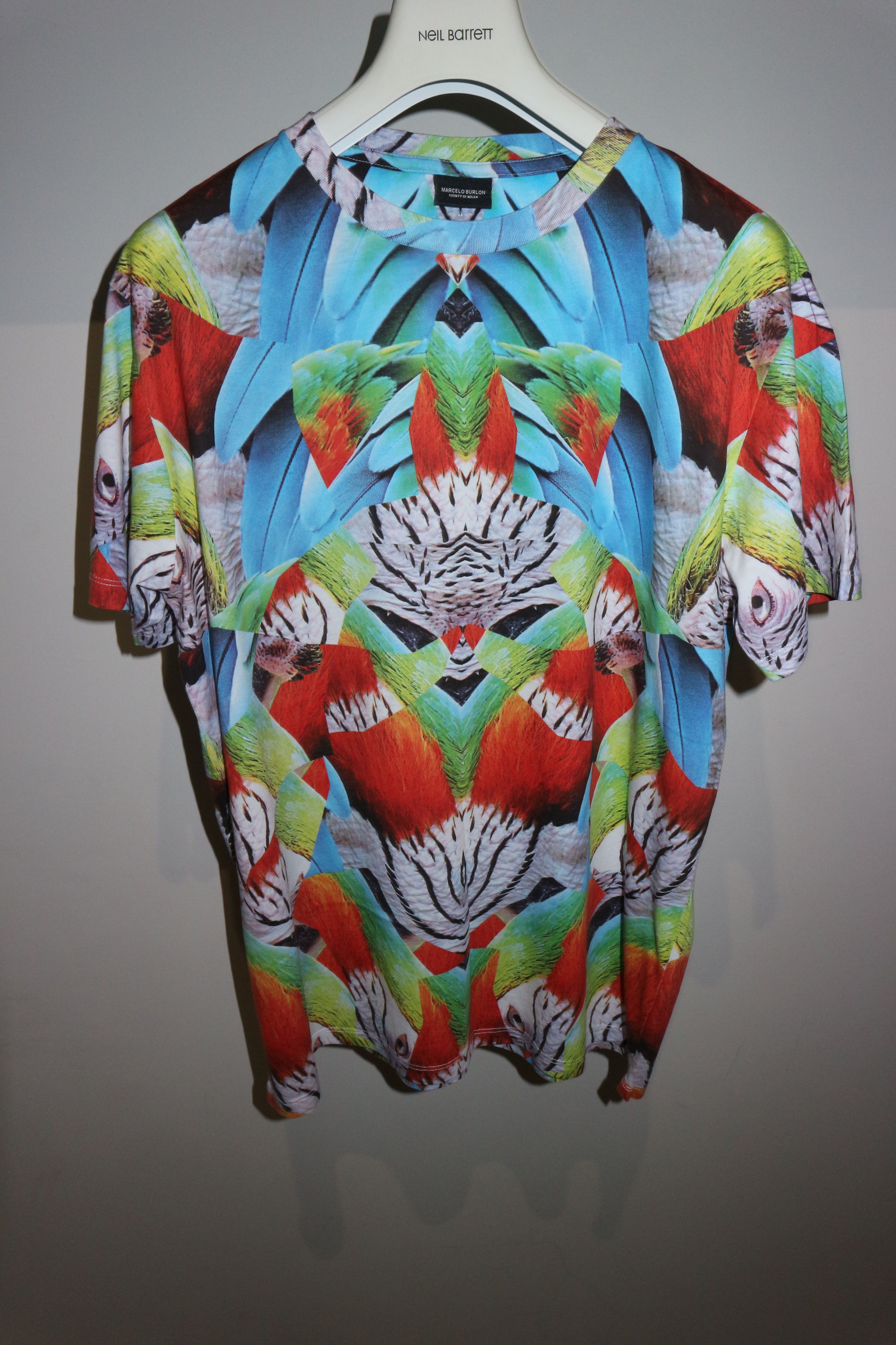 Marcelo Burlon Parrot print tshirt Size US S / EU 44-46 / 1 - 1 Thumbnail