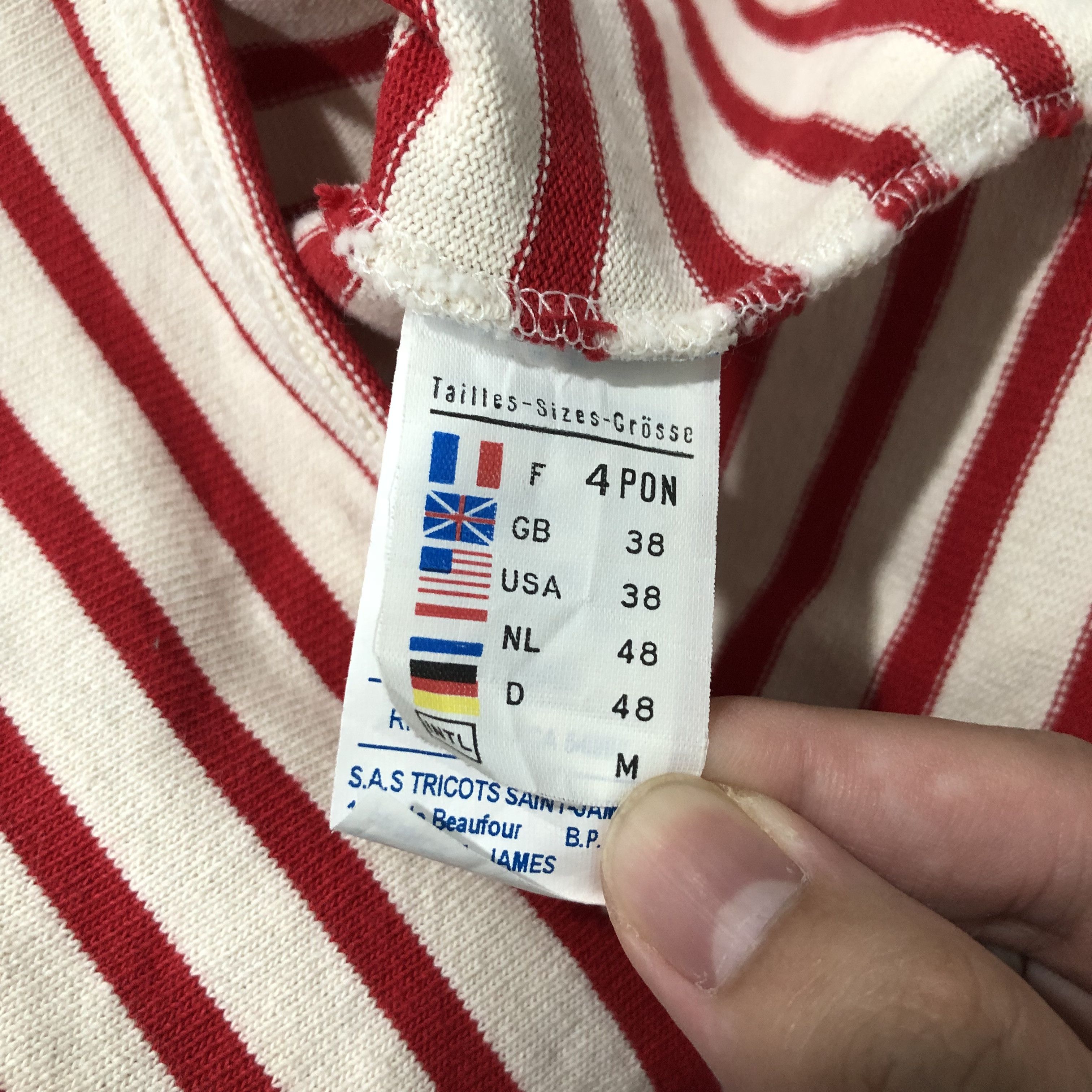 Saint James Vintage Saint James Striped Red-White Tee Size US S / EU 44-46 / 1 - 5 Thumbnail