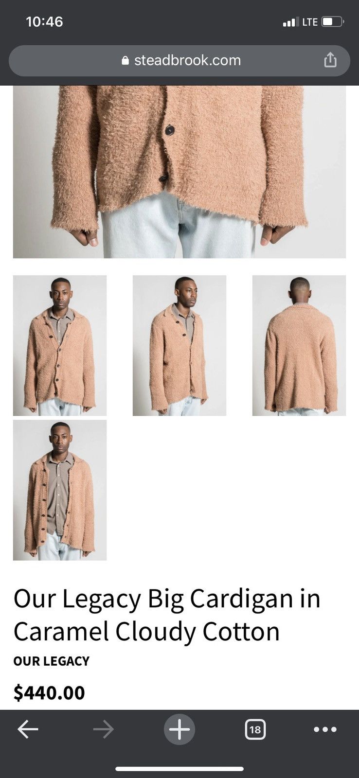 トップス OUR LEGACY Caramel Cloudy Cotton Our Legacy - Big Cardigan Caramel Cloudy Cotton