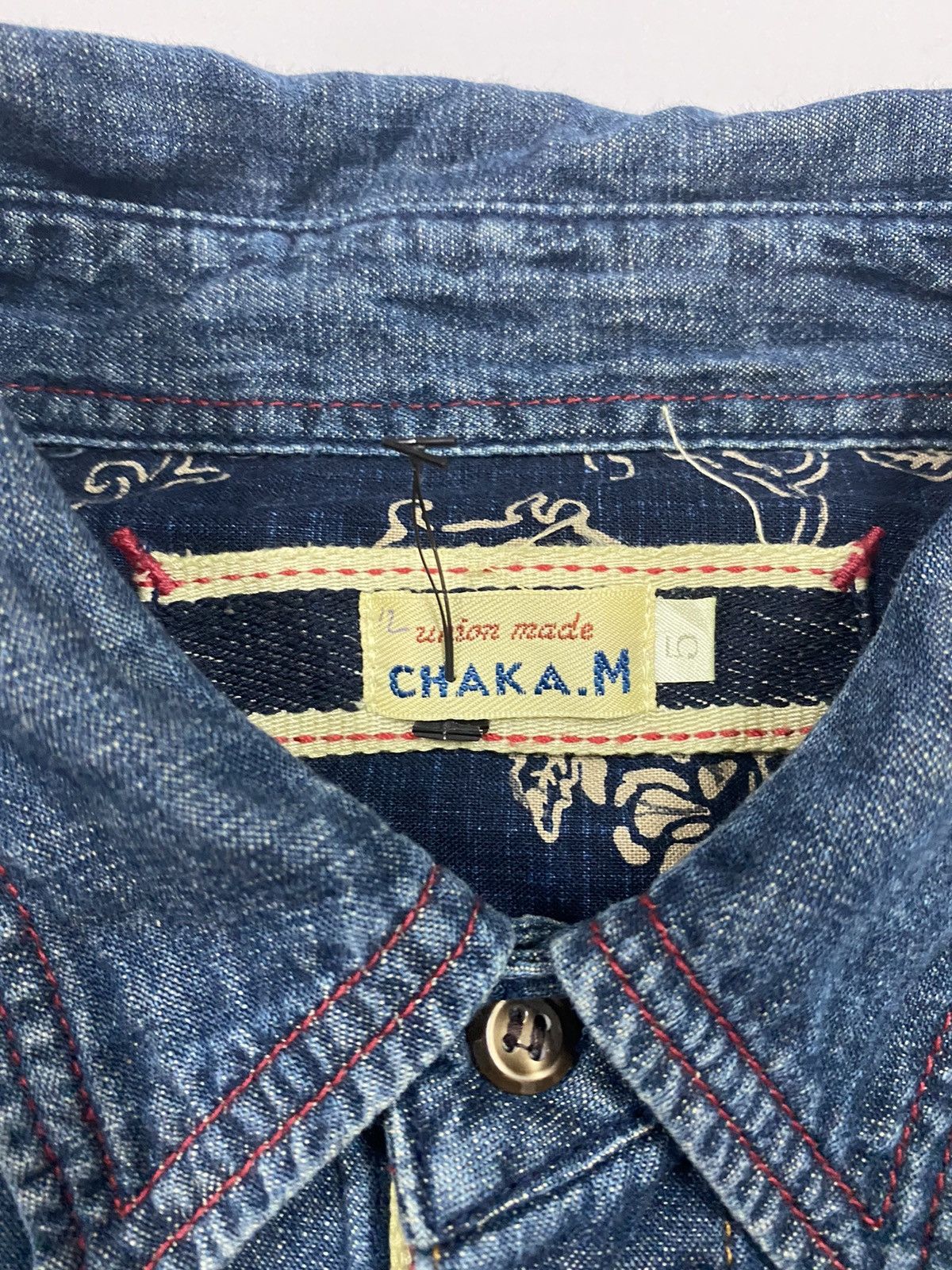 45rpm Vtg🔥Chaka.M Salvedge Blue Indigo Denim Union Made Size US XL / EU 56 / 4 - 13 Thumbnail