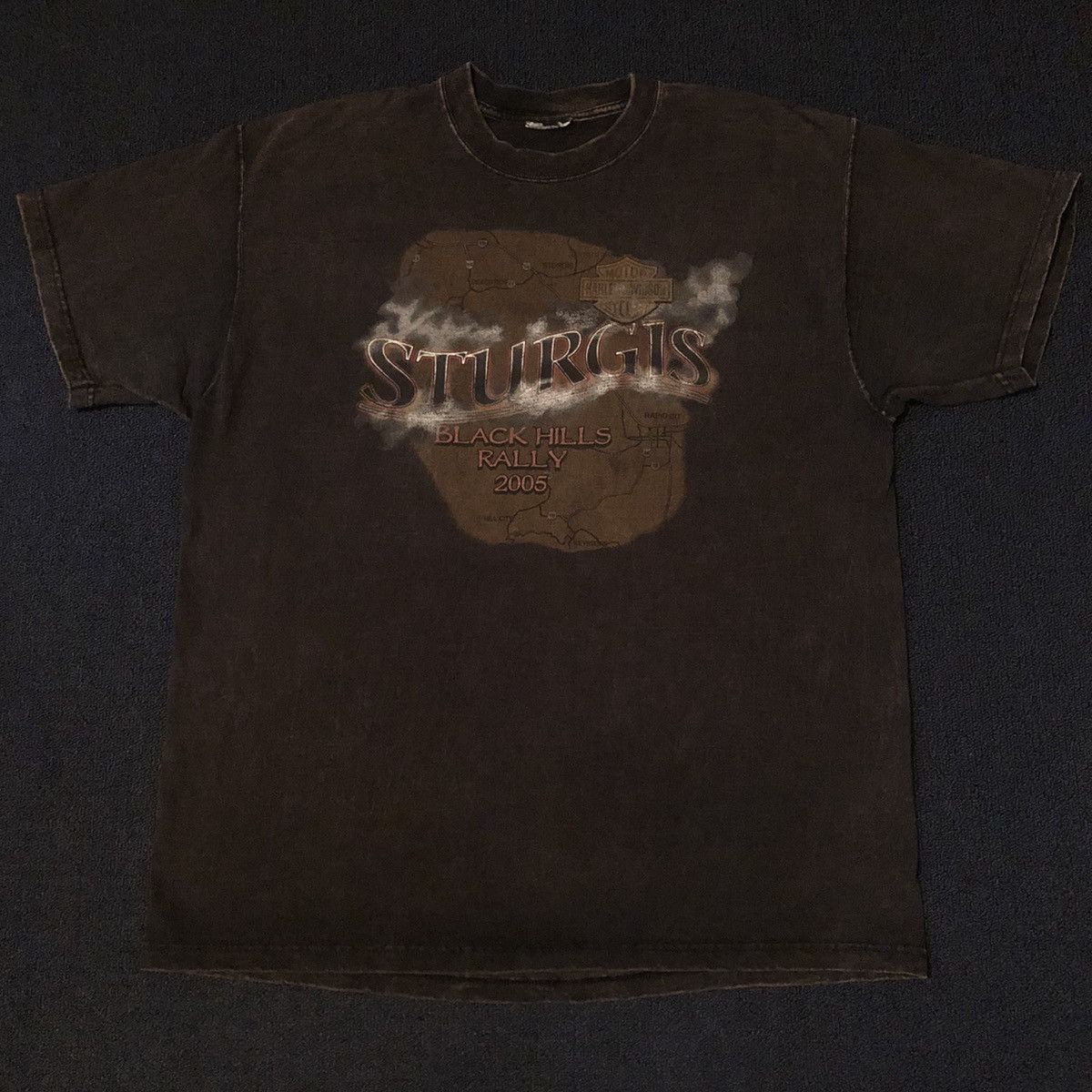Harley Davidson Vintage 2000s Harley Davidson Sturgis Biker Washed Logo Tee Size US XL / EU 56 / 4 - 4 Thumbnail