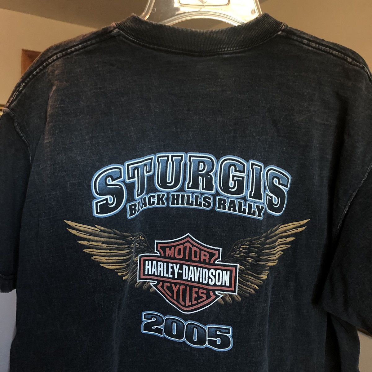 Harley Davidson Vintage 2000s Harley Davidson Sturgis Biker Washed Logo Tee Size US XL / EU 56 / 4 - 2 Thumbnail
