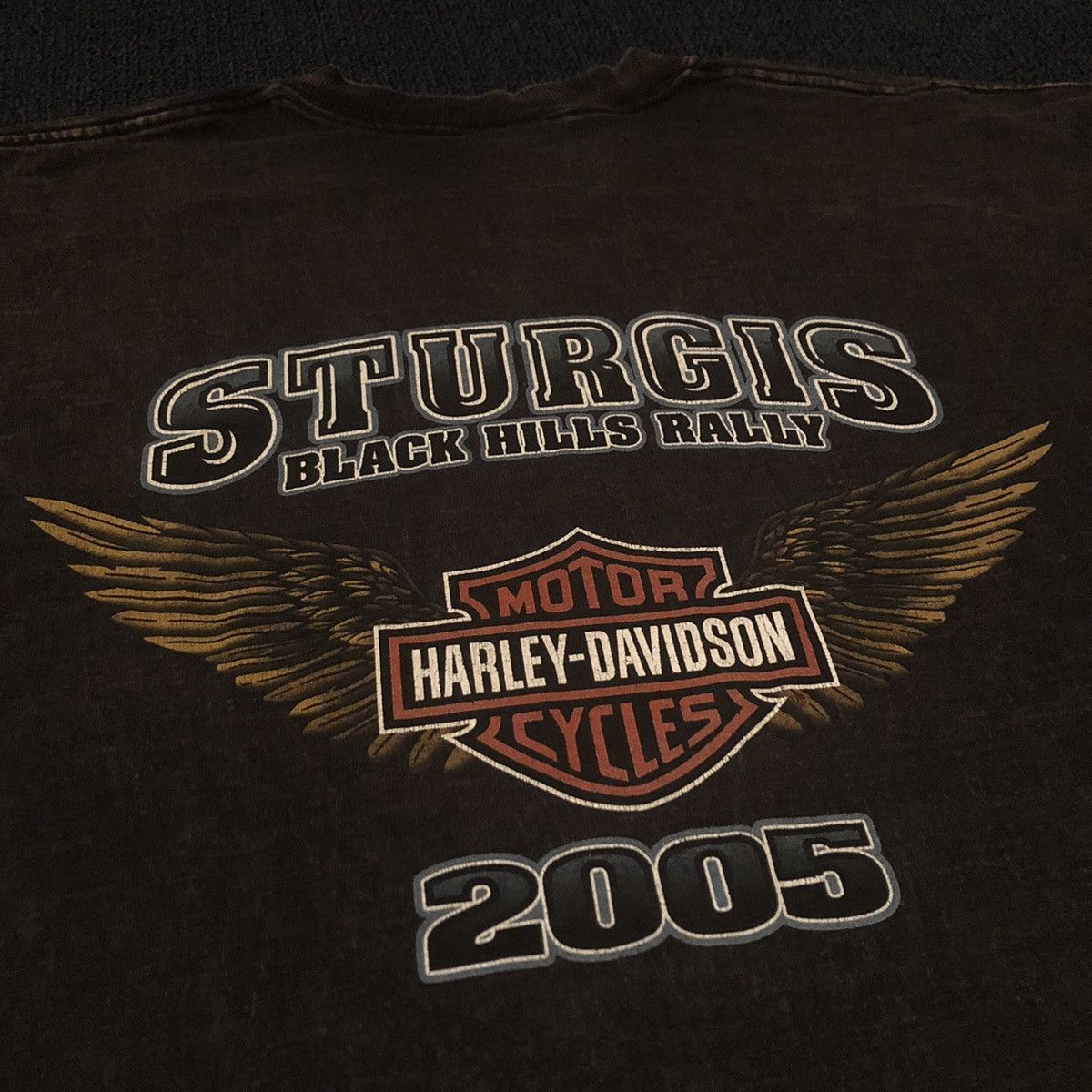 Harley Davidson Vintage 2000s Harley Davidson Sturgis Biker Washed Logo Tee Size US XL / EU 56 / 4 - 6 Thumbnail