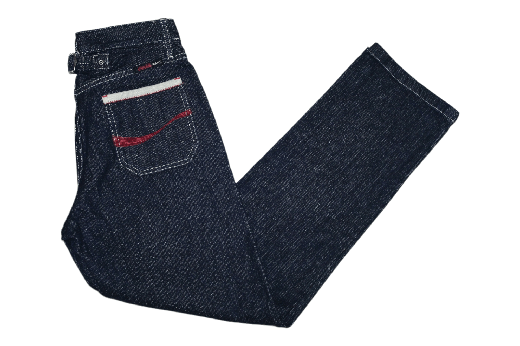image of Archival Clothing x Coca Cola VTG Coca Cola Ware Raw Blue Indigo Denim Jeans in Raw Indigo (Size 32