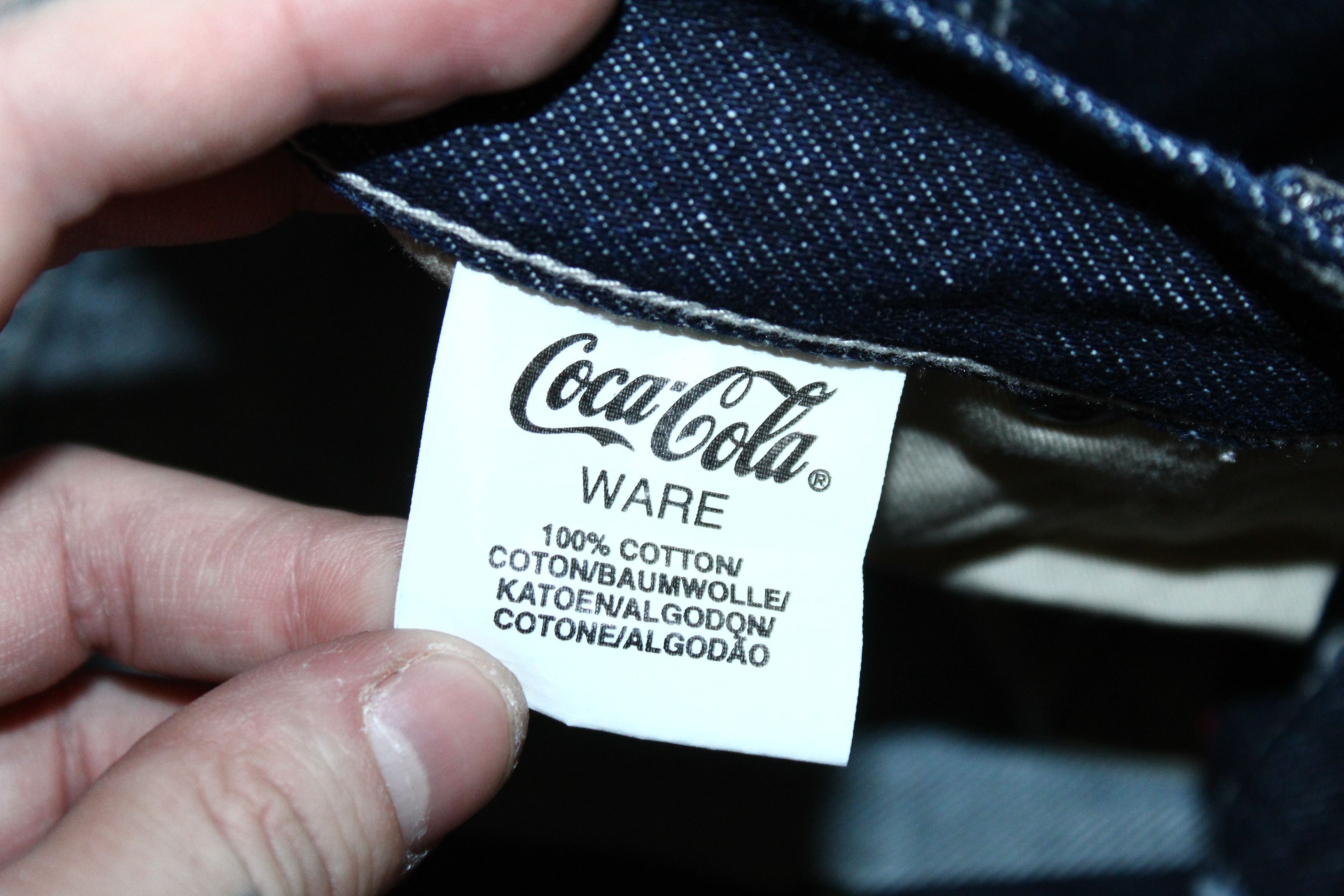 Coca Cola VTG💥90's COCA COLA WARE INDIGO RAW DENIM BUTTON-FLY JEANS Size US 32 / EU 48 - 5 Thumbnail