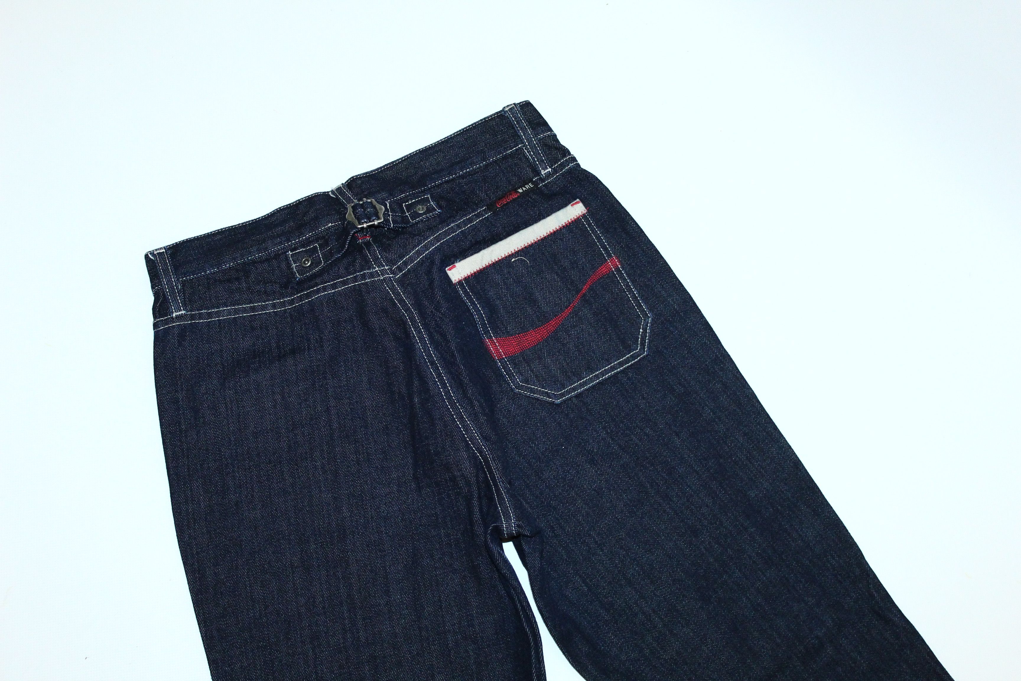 Coca Cola VTG💥90's COCA COLA WARE INDIGO RAW DENIM BUTTON-FLY JEANS Size US 32 / EU 48 - 8 Thumbnail