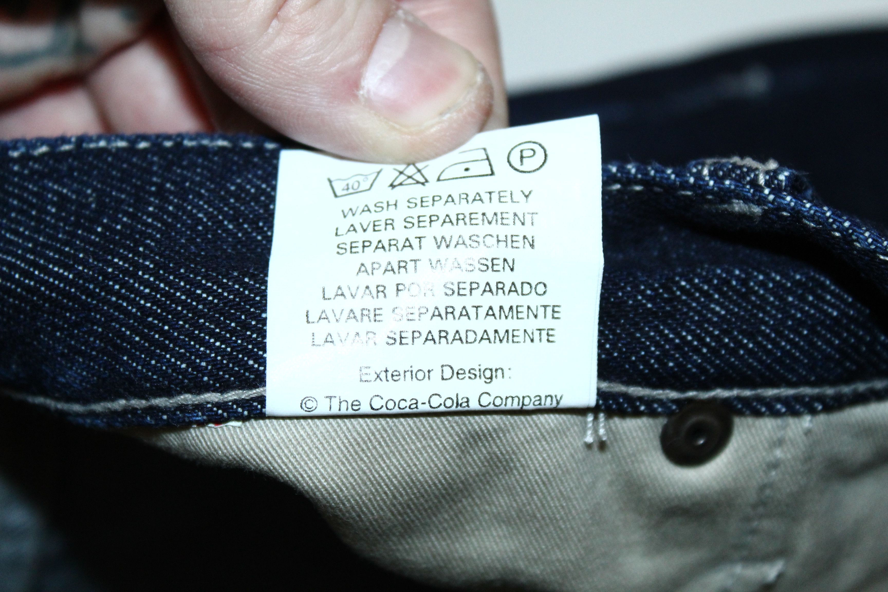 Coca Cola VTG💥90's COCA COLA WARE INDIGO RAW DENIM BUTTON-FLY JEANS Size US 32 / EU 48 - 6 Thumbnail