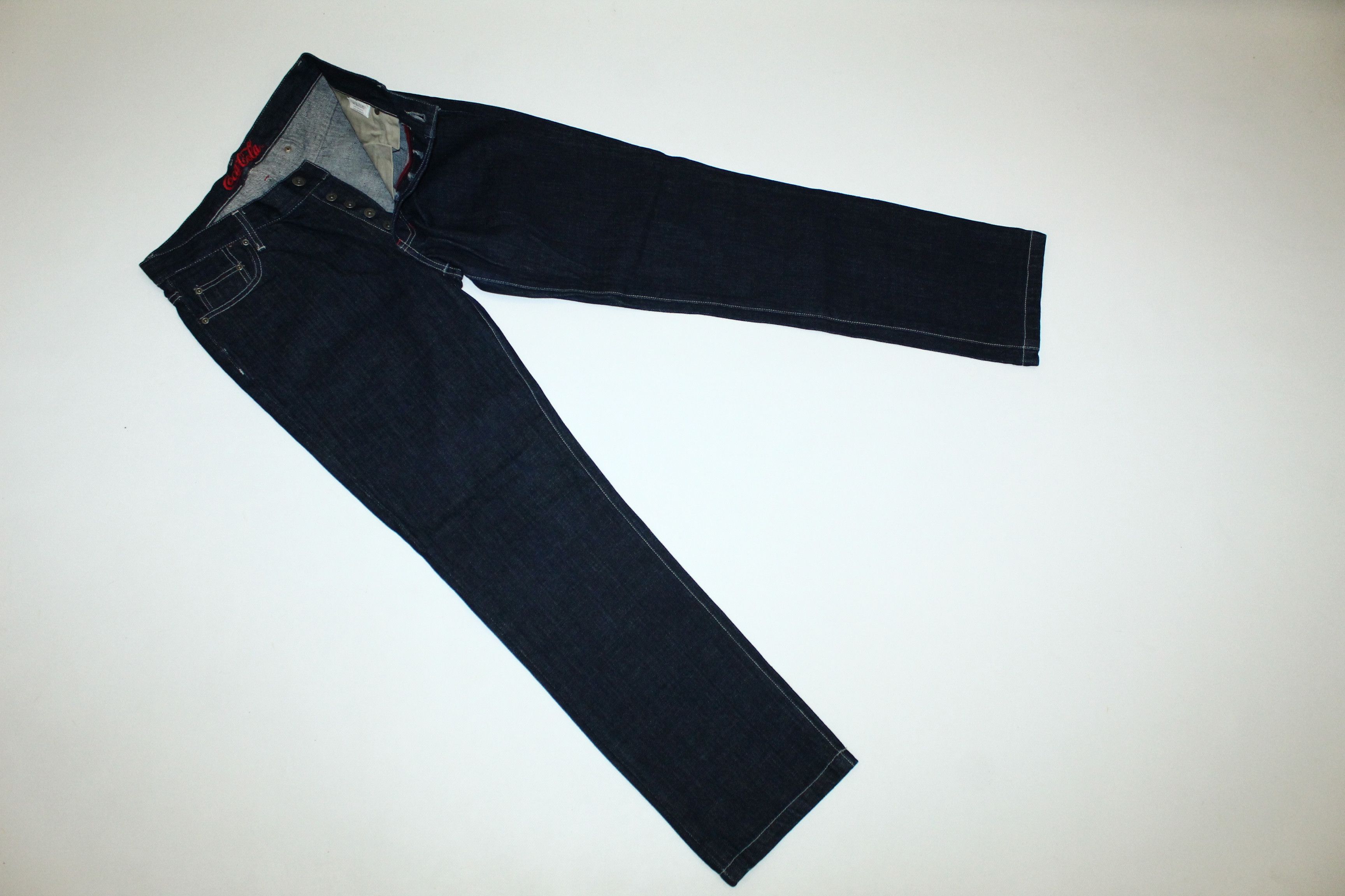 Coca Cola VTG💥90's COCA COLA WARE INDIGO RAW DENIM BUTTON-FLY JEANS Size US 32 / EU 48 - 2 Thumbnail