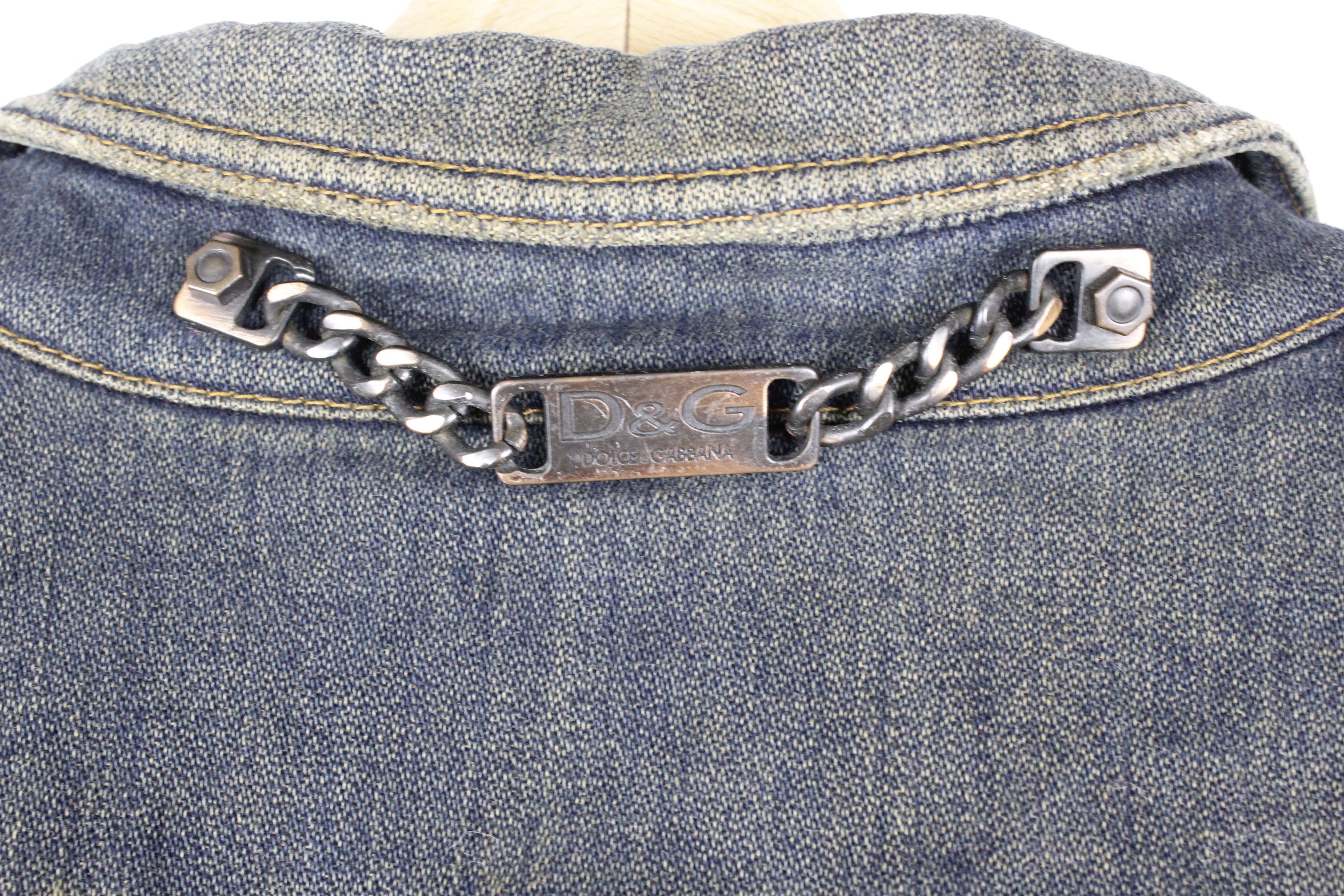 Dolce & Gabbana Vintage Dolce & Gabbana Jeans Logo Heavyweight Denim Jacket Size US M / EU 48-50 / 2 - 9 Thumbnail