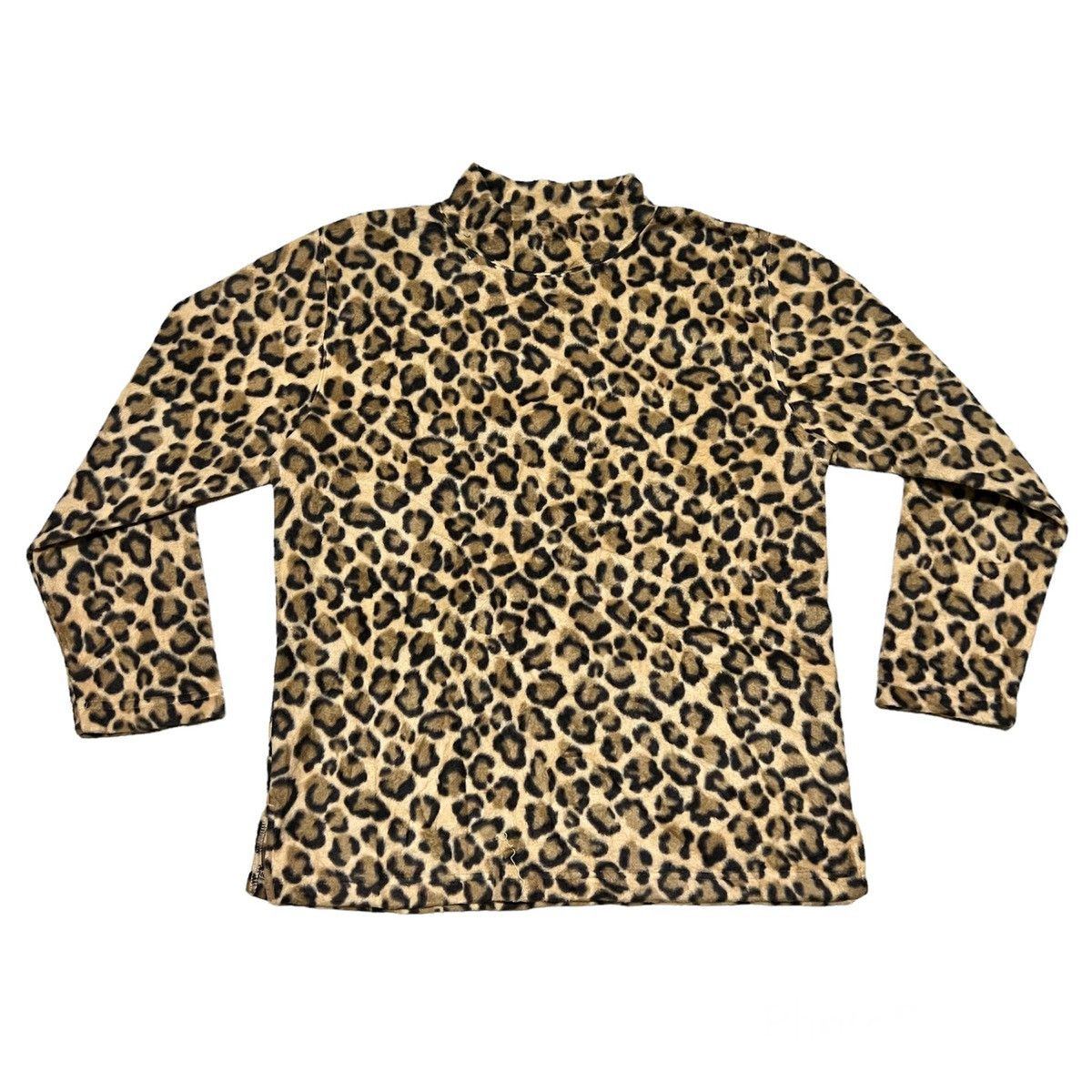 Japanese Brand Leopard Print Turtle Neck Shirt Size US L / EU 52-54 / 3 - 1 Thumbnail