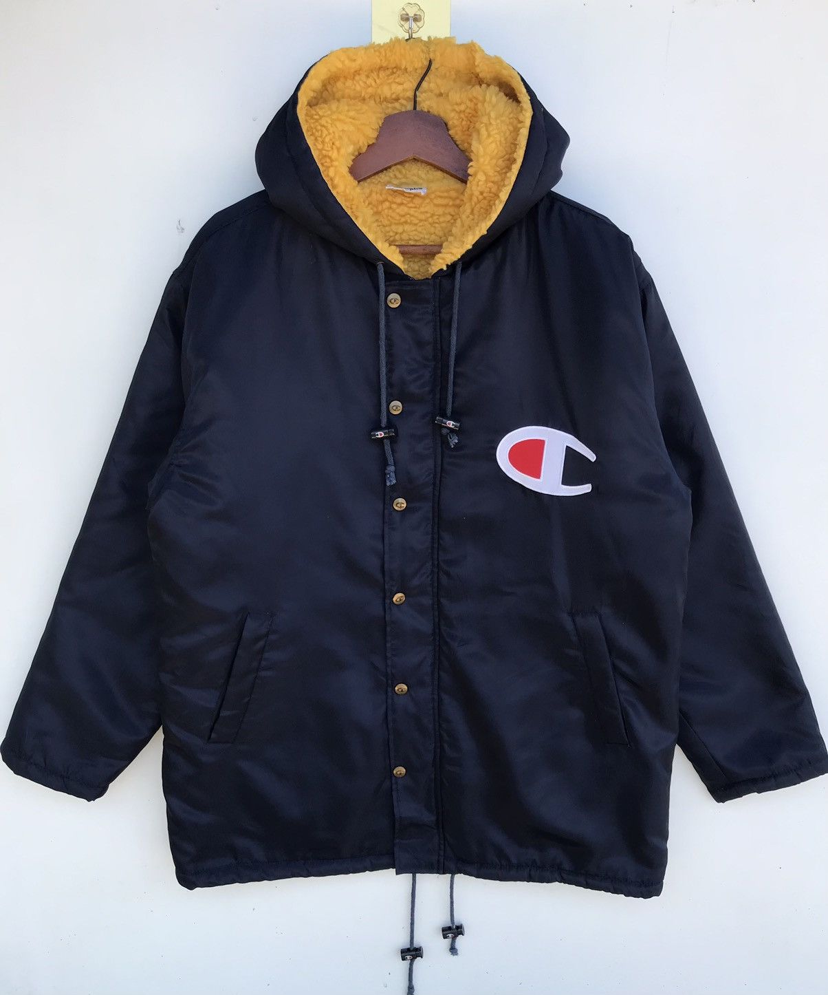 Champion Vintage Champion Big Logo Sherpa Lined Hooded Jacket Size US L / EU 52-54 / 3 - 1 Thumbnail