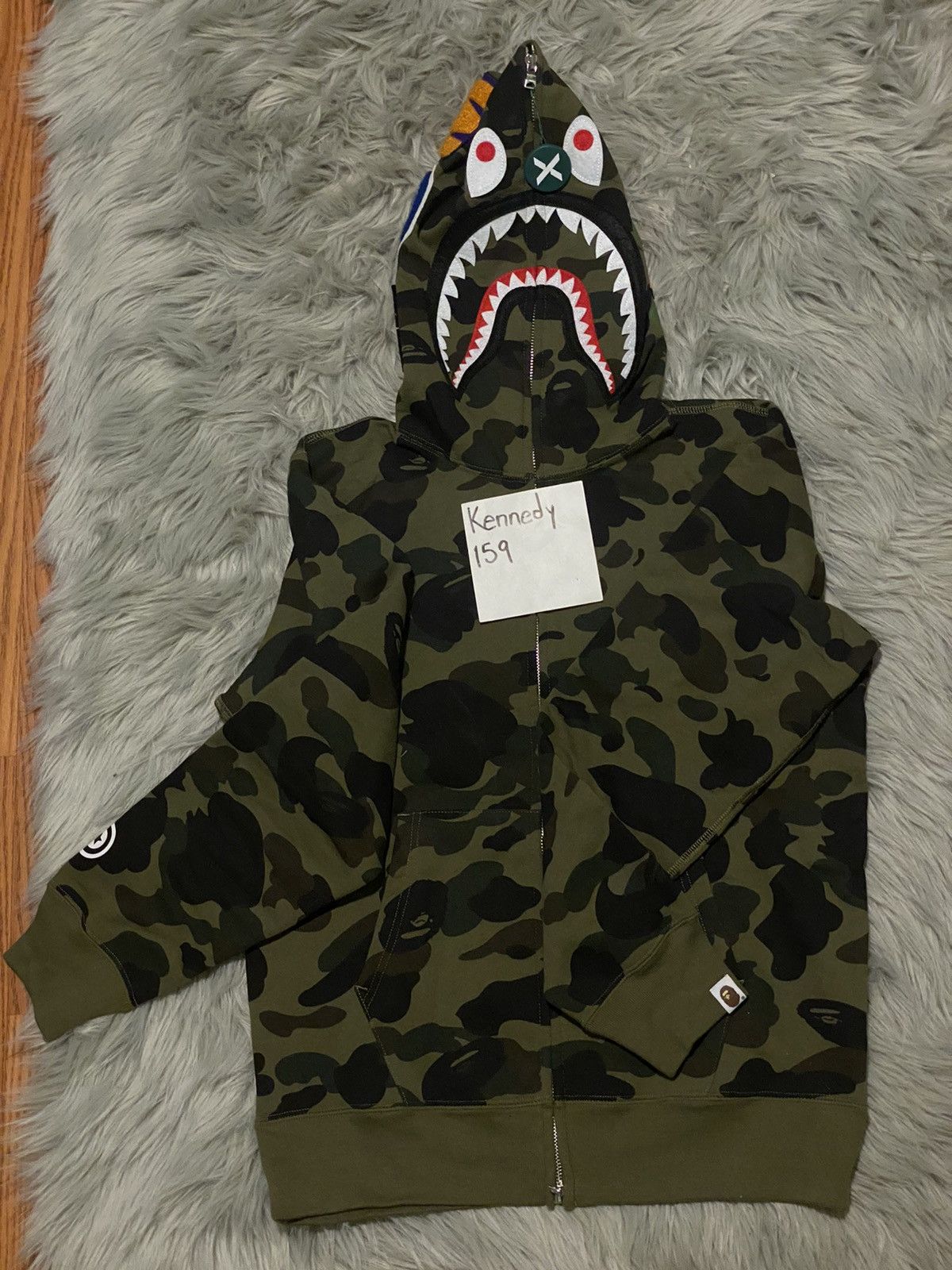 BAPE 1st Camo Shark WGM Full Zip Hoodie Green