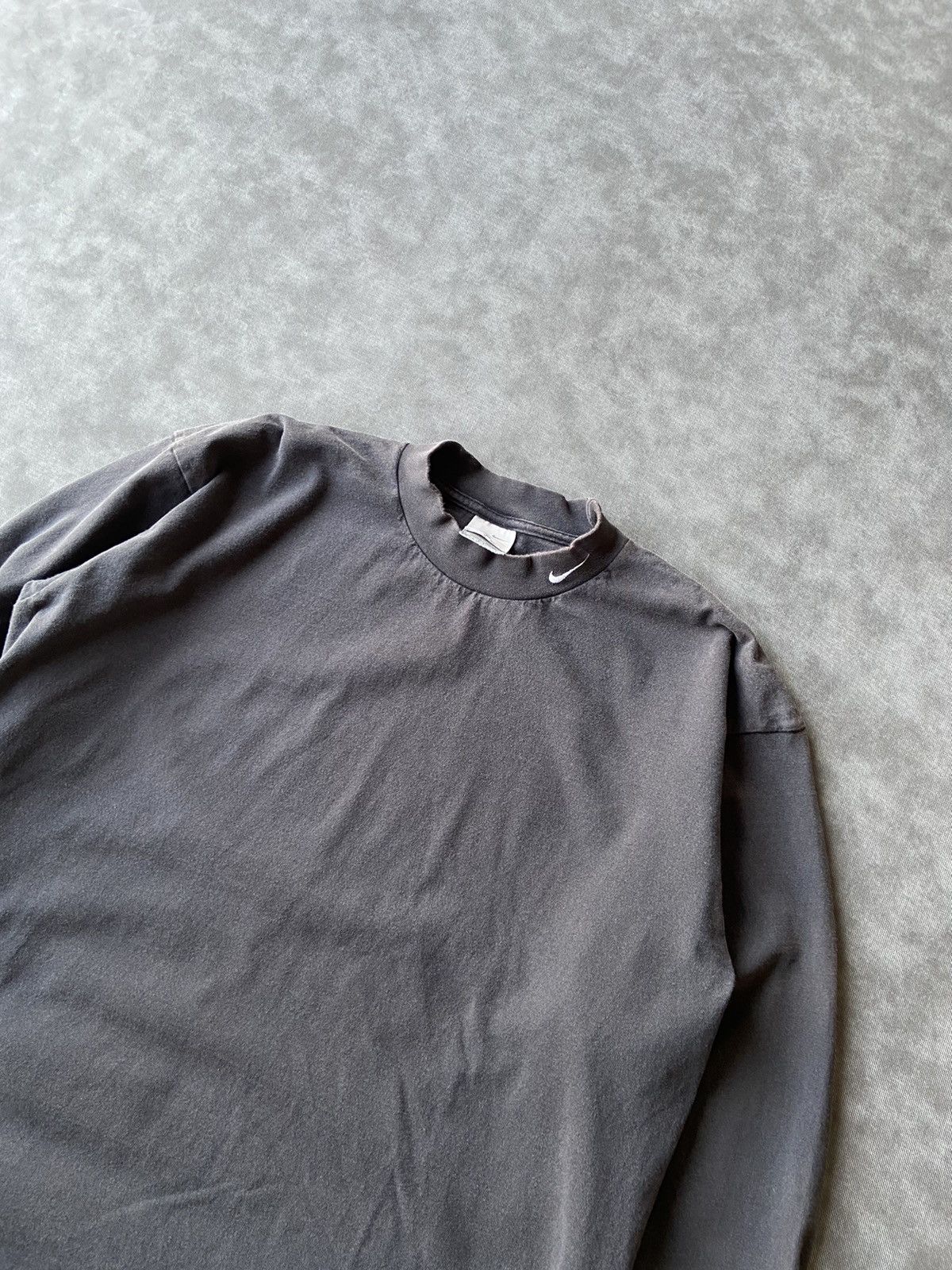 Nike × Vintage Vintage Nike Black Faded Black Mock Neck xl Size US XL / EU 56 / 4 - 2 Thumbnail