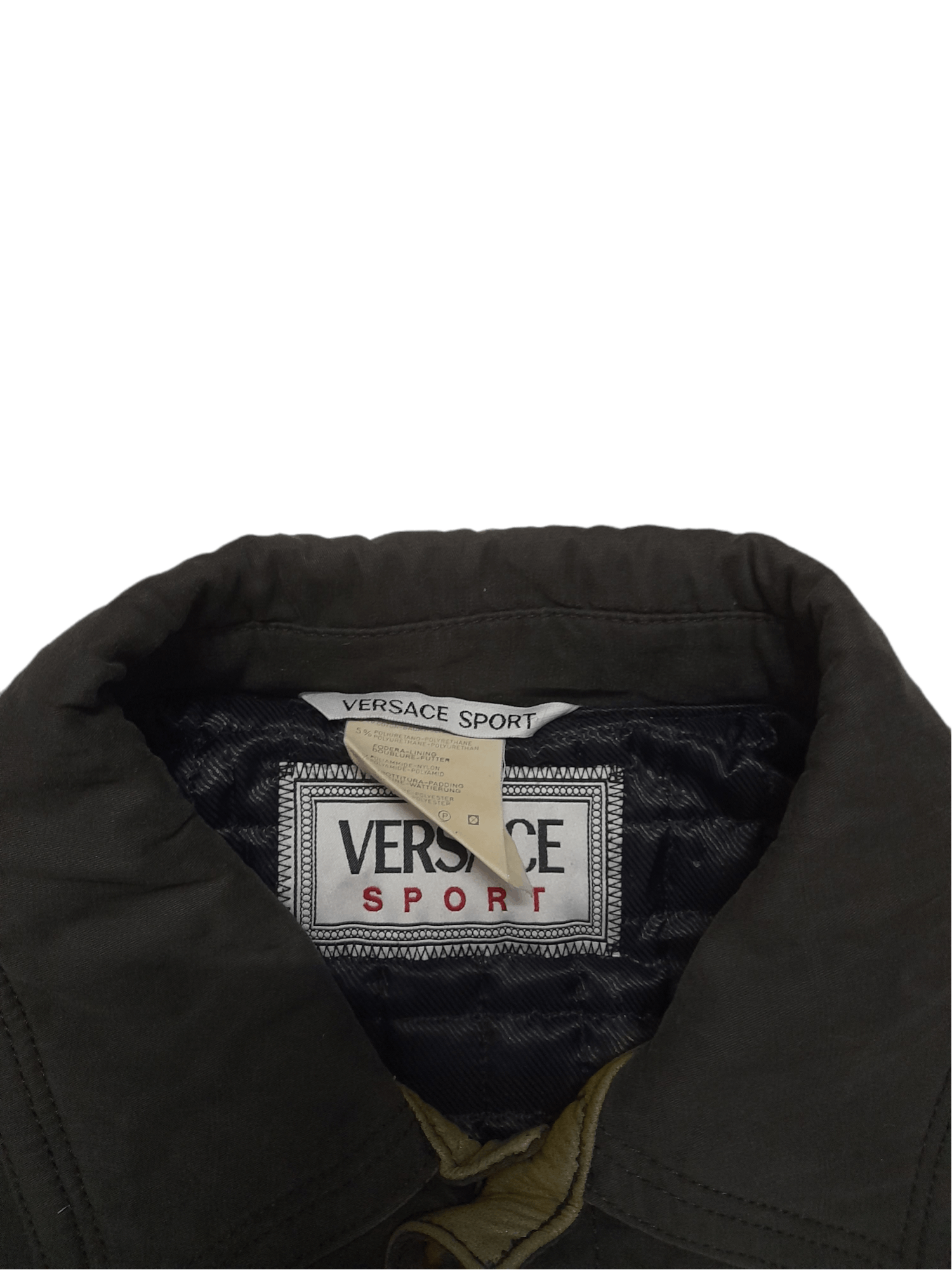 Leather × Versace × Vintage 90s VERSACE Sport Jacket Puff Mid-Long (D932) Size US XL / EU 56 / 4 - 3 Thumbnail