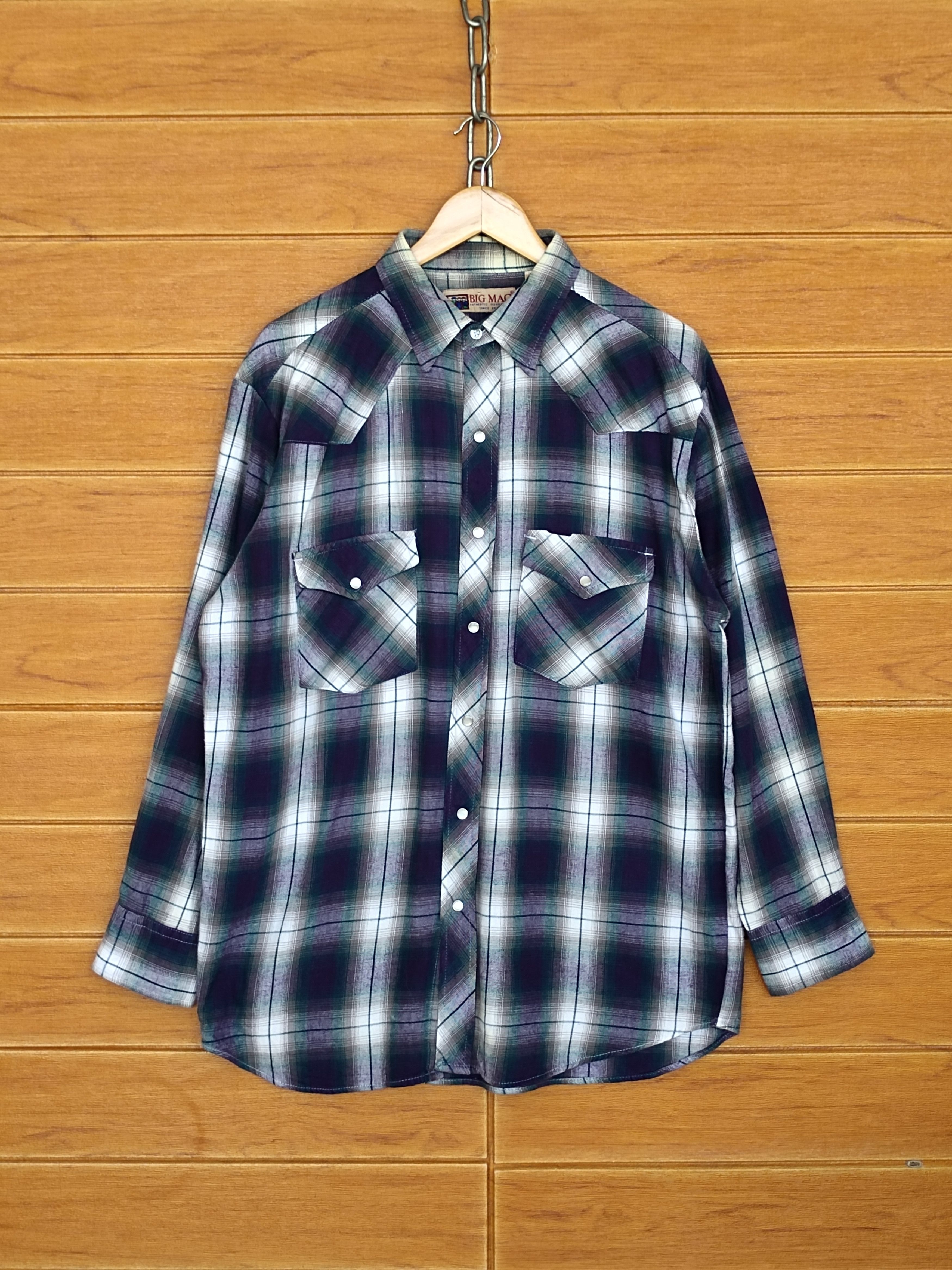 トップス 90s BIG MAC vintage cotton flannel shirt Big Mac Vintage 90s Heavy Flannel Shirt Made in USA, Size S