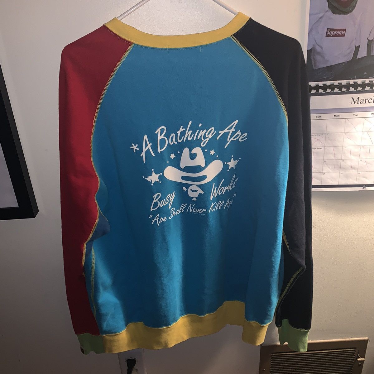 image of Bape Multicolor Crew Neck, Men's (Size Large)