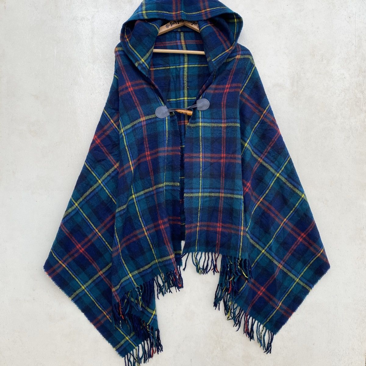 Japanese Brand × Vintage Japanese Brand Plaid Flannel Cloak & Capes Size US M / EU 48-50 / 2 - 1 Thumbnail