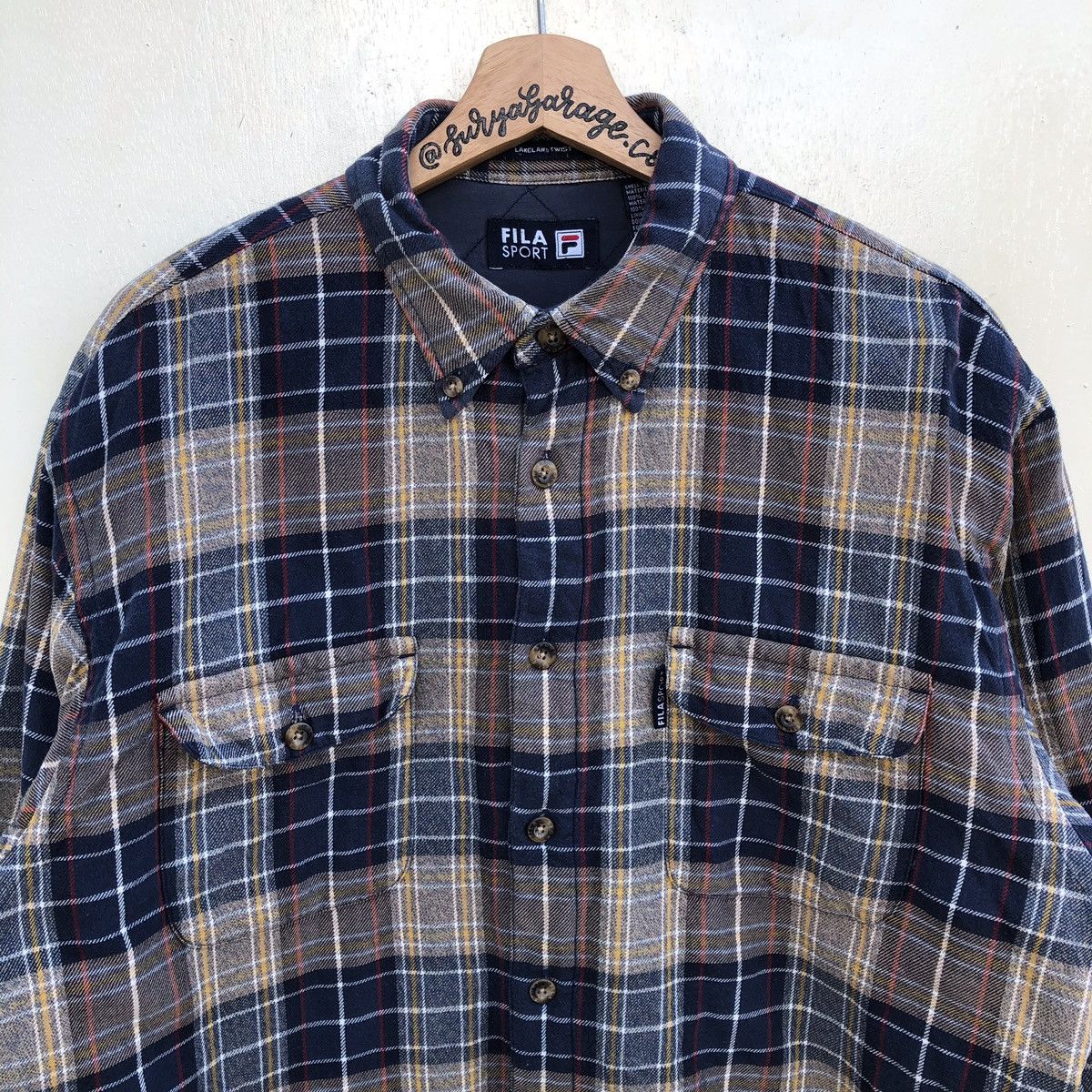 Fila Distressed Fila Sport Lakeland Twist Cotton Shirt Button Up Size US XL / EU 56 / 4 - 2 Thumbnail