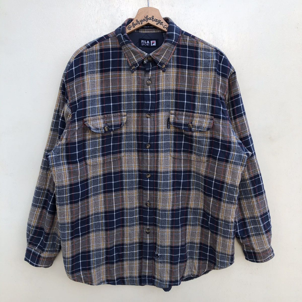 Fila Distressed Fila Sport Lakeland Twist Cotton Shirt Button Up Size US XL / EU 56 / 4 - 1 Thumbnail
