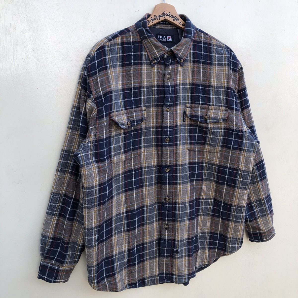 Fila Distressed Fila Sport Lakeland Twist Cotton Shirt Button Up Size US XL / EU 56 / 4 - 7 Thumbnail