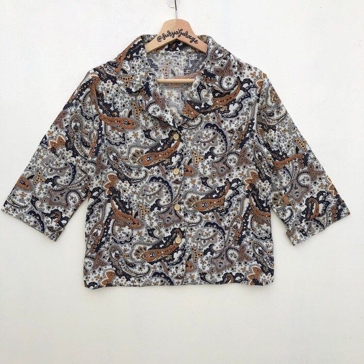 Japanese Brand × Vintage Abstract Design Japanese Brand Shirt Button Ups Size US S / EU 44-46 / 1 - 1 Thumbnail