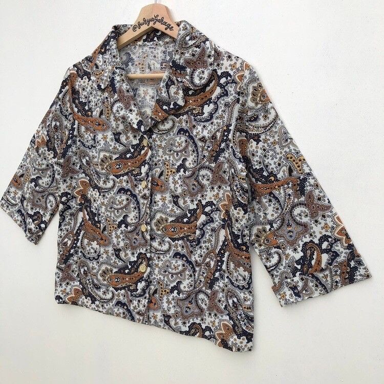 Japanese Brand × Vintage Abstract Design Japanese Brand Shirt Button Ups Size US S / EU 44-46 / 1 - 3 Thumbnail