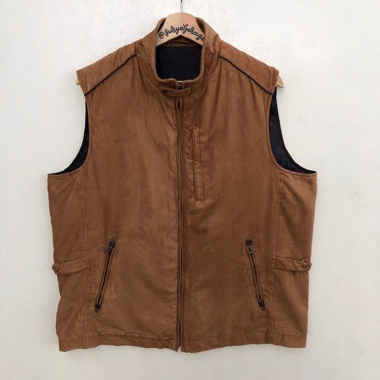Vintage Japanese Brand Suede Sleeveless Jacket