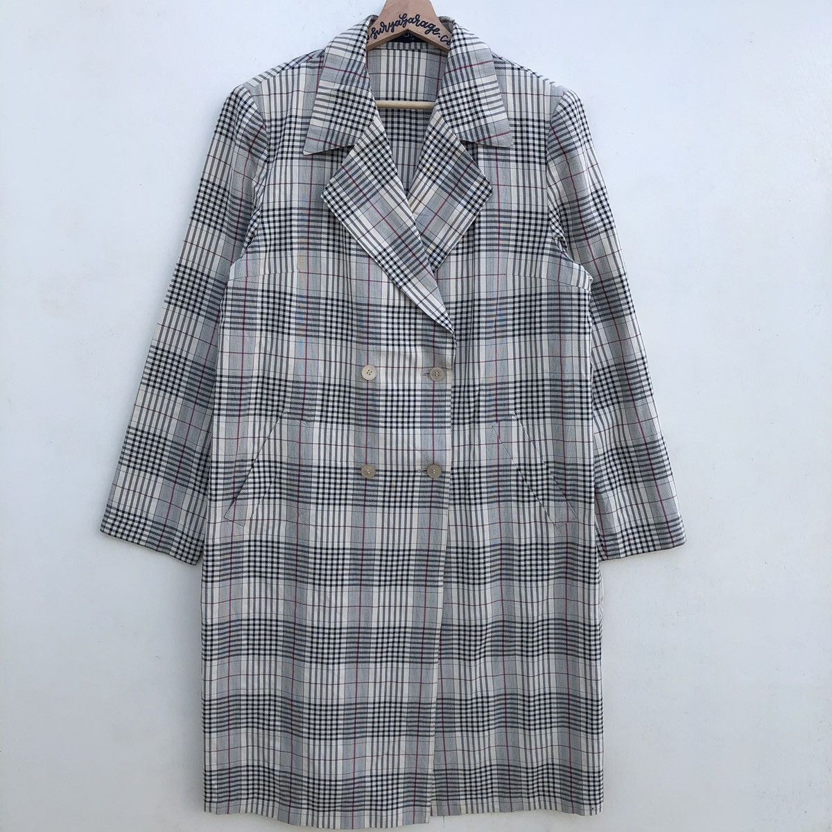 Vintage Japanese Brand Auch Nova Check Parka/Long Coat