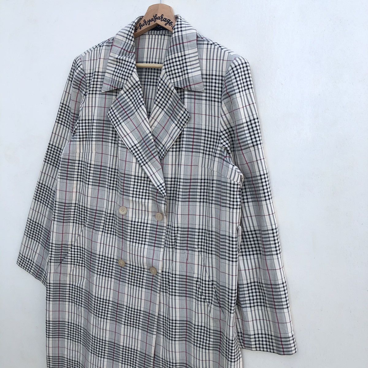 Designer × Japanese Brand × Vintage Vintage Japanese Brand Auch Nova Check Parka/Long Coat Size US M / EU 48-50 / 2 - 3 Thumbnail