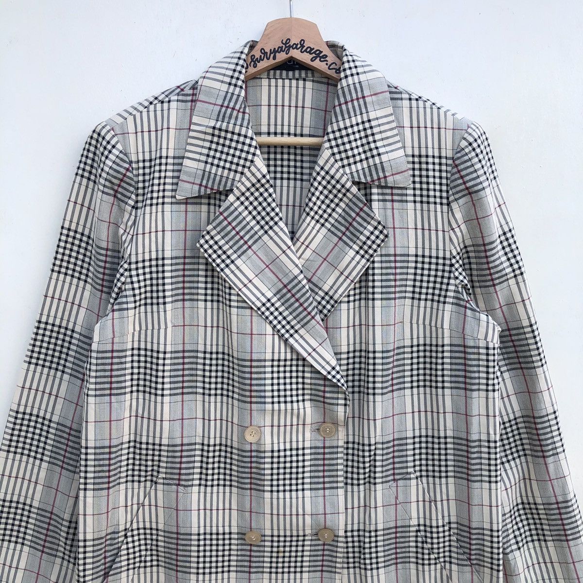 Designer × Japanese Brand × Vintage Vintage Japanese Brand Auch Nova Check Parka/Long Coat Size US M / EU 48-50 / 2 - 2 Thumbnail