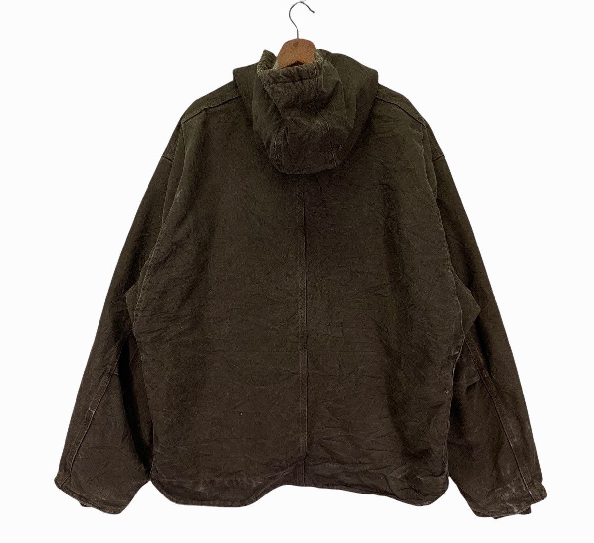 Vintage Carhartt Workers Work Wear Denim Jacket Hoodie