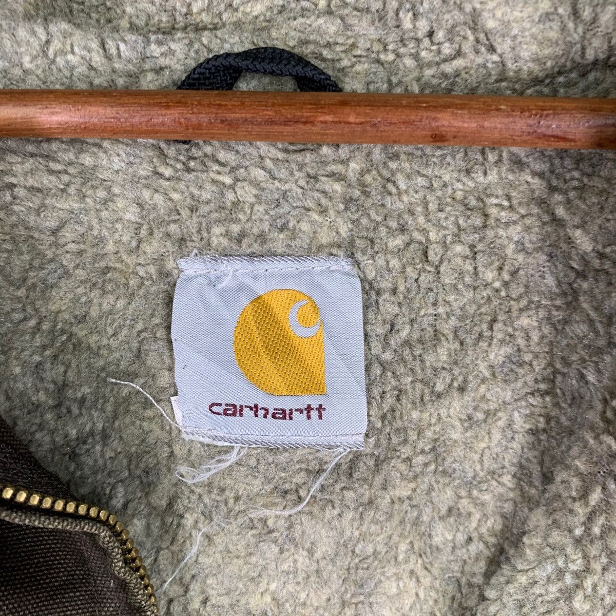 Vintage Carhartt Workers Work Wear Denim Jacket Hoodie