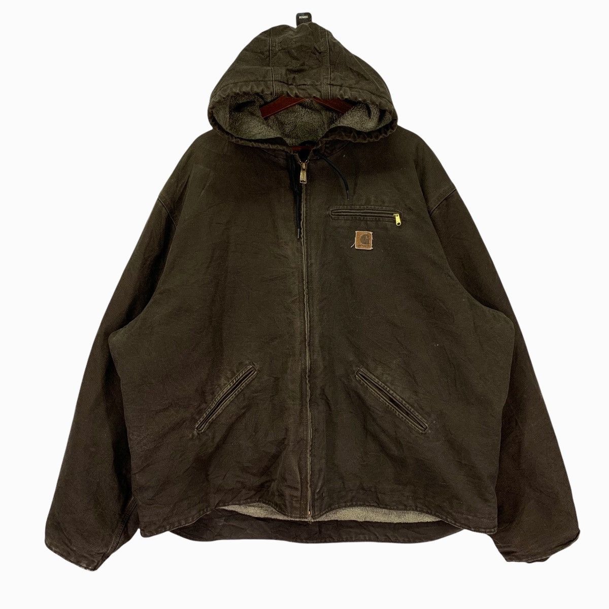 Vintage Carhartt Workers Work Wear Denim Jacket Hoodie