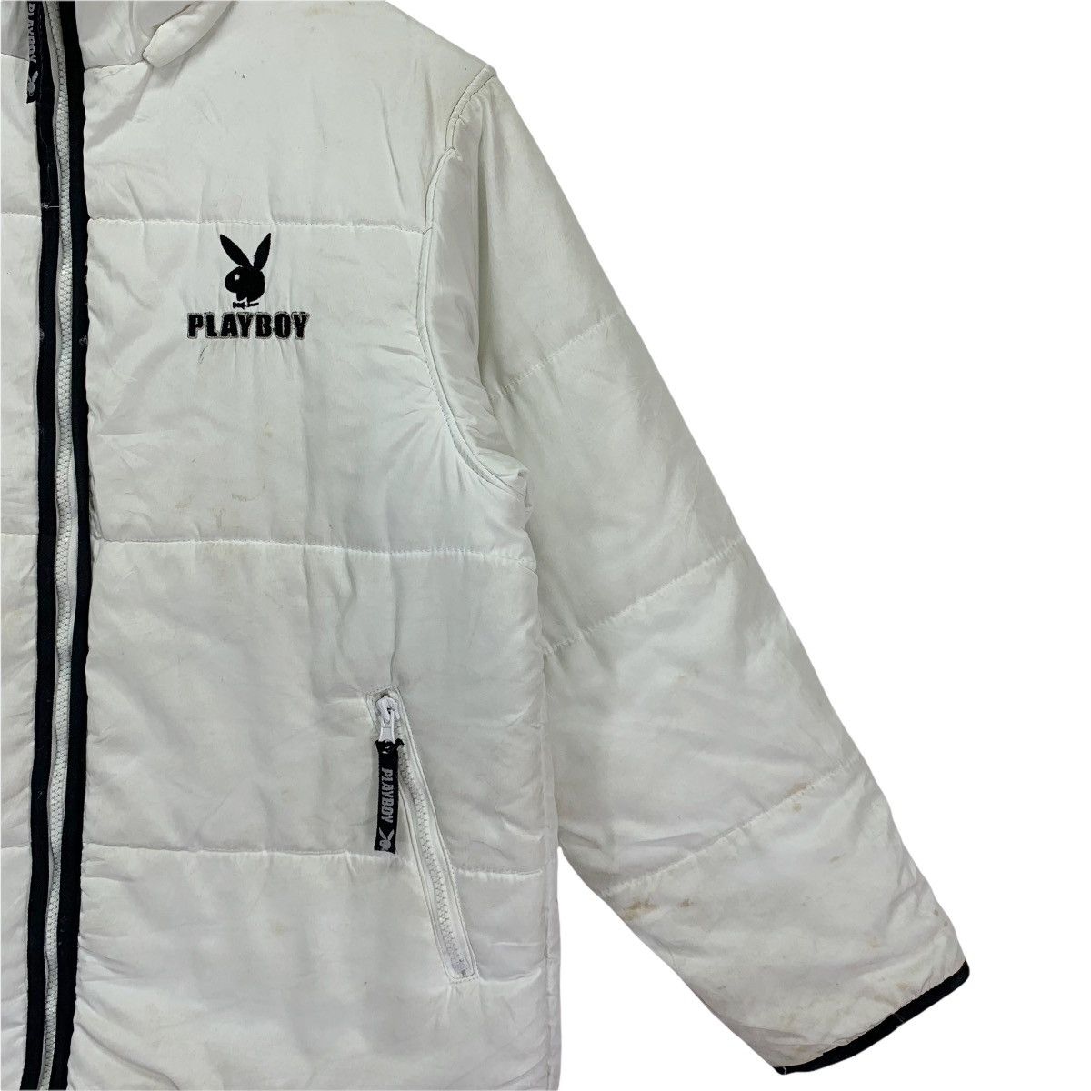Playboy × Vintage Vintage Playboy Bunny White Jacket Puffer Size US L / EU 52-54 / 3 - 3 Thumbnail