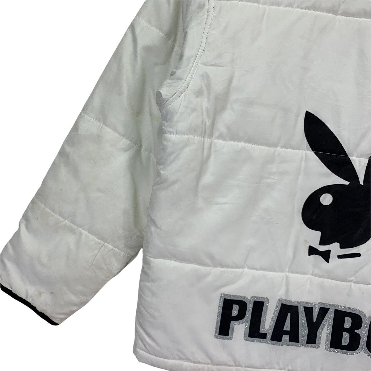 Playboy × Vintage Vintage Playboy Bunny White Jacket Puffer Size US L / EU 52-54 / 3 - 7 Thumbnail