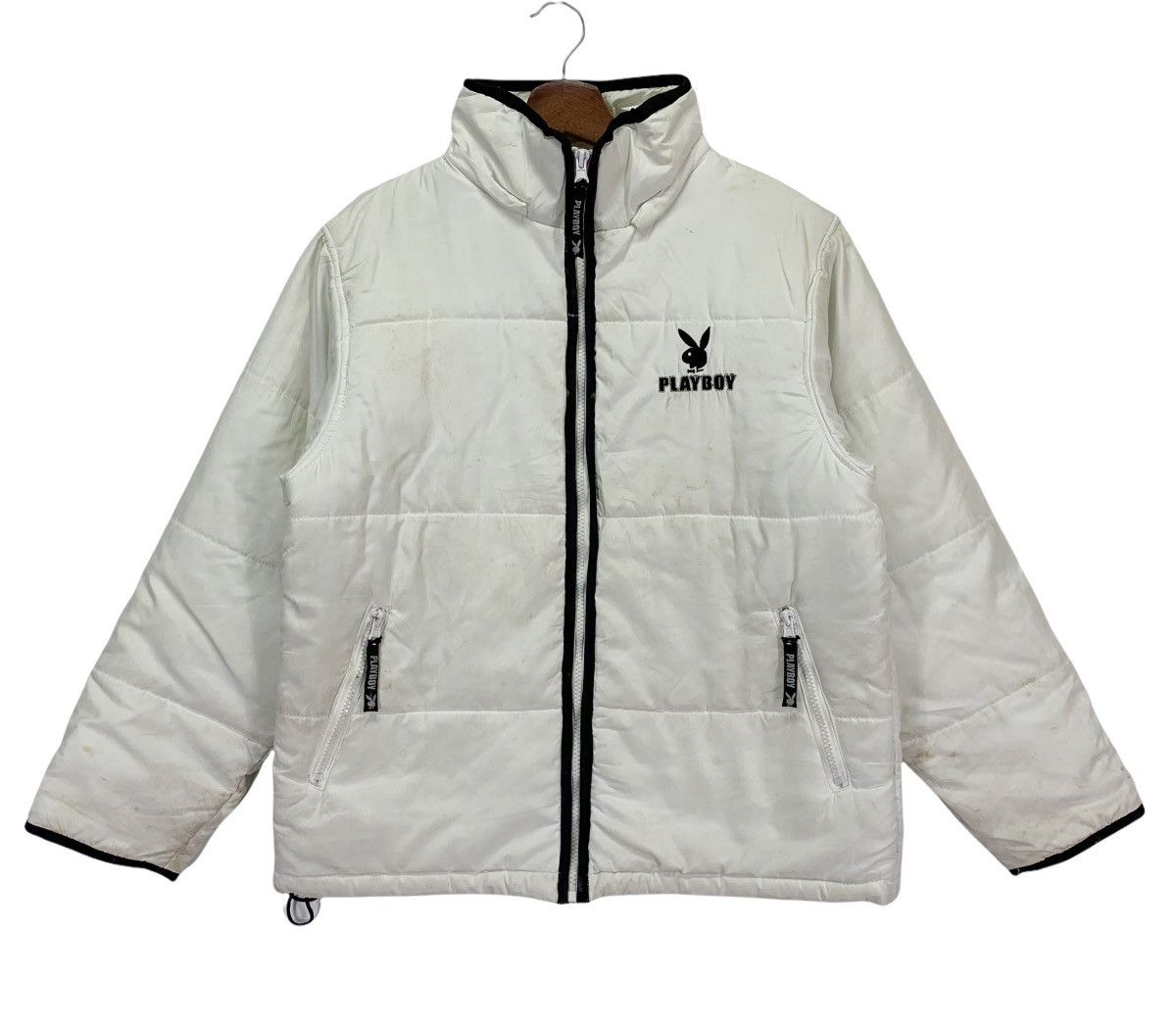 Playboy × Vintage Vintage Playboy Bunny White Jacket Puffer Size US L / EU 52-54 / 3 - 1 Thumbnail