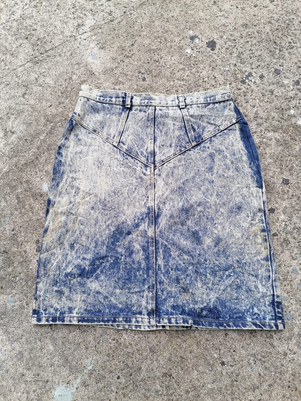 Cherokee × Vintage Cherokee Acid Wash Denim Skirt Size 30" / US 8 / IT 44 - 1 Thumbnail