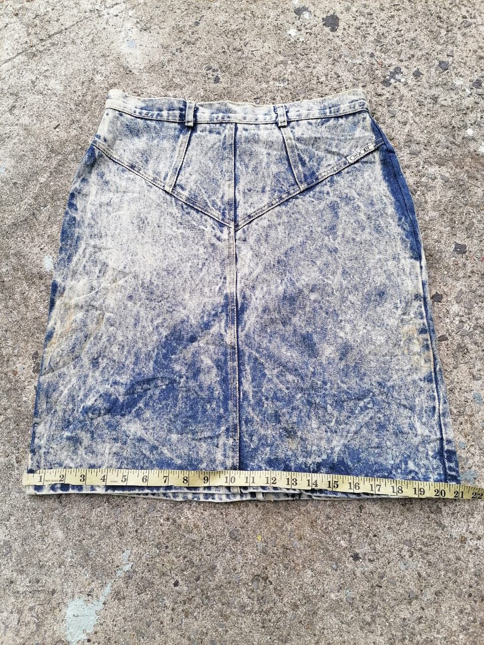 Cherokee × Vintage Cherokee Acid Wash Denim Skirt Size 30" / US 8 / IT 44 - 3 Thumbnail